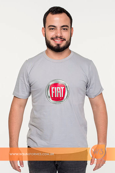 Camiseta De Malha Cinza Claro Para Evento - Fiat