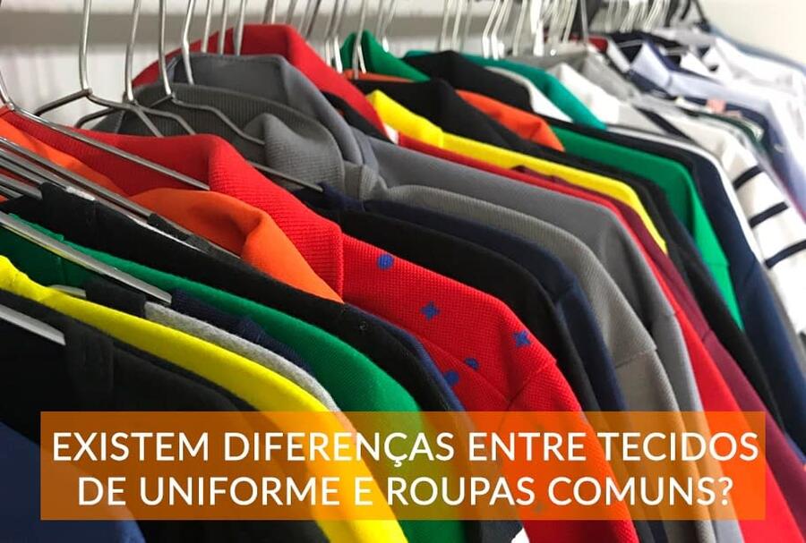 banner sobre diferenças entre tecidos de uniforme e roupas comuns