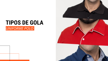 Tipos de gola polo de uniforme com três tipos de gola do lado direito